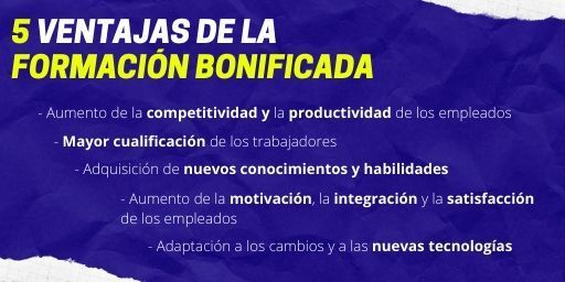 que es la formacion bonificada